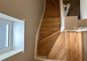 Double winder Oak Staircase claddding in Alwoodley, Leeds13