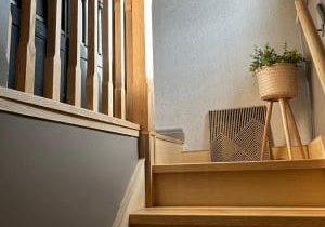 Wooden Staircase cladding in Wakefield square